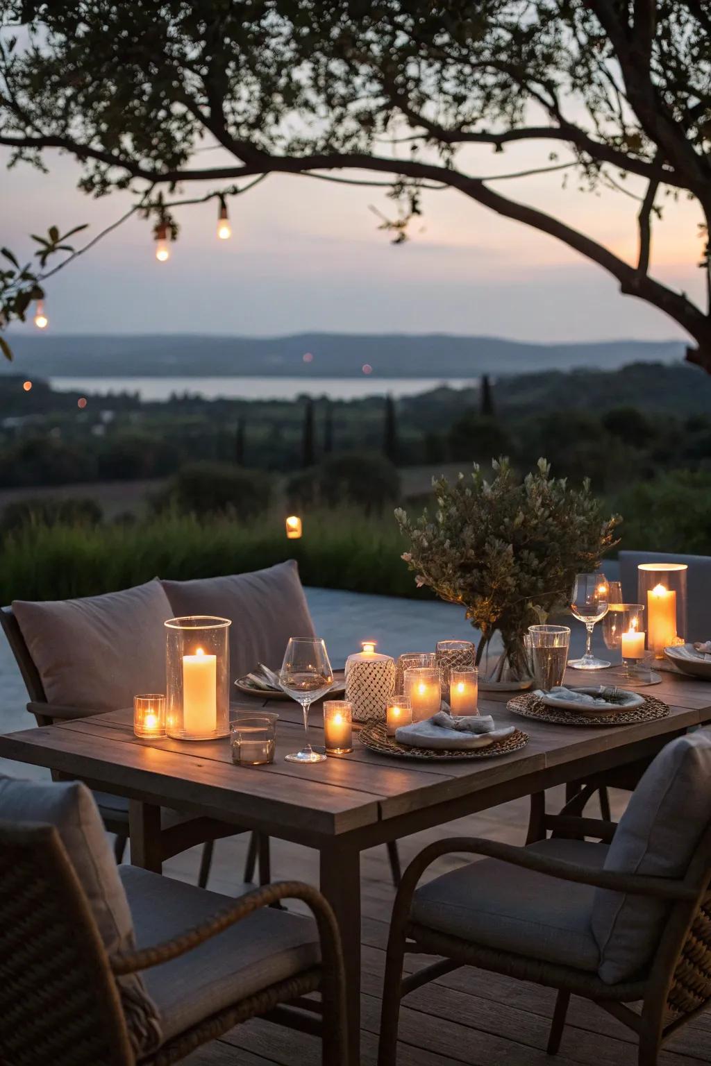 LED candles provide safe and romantic lighting for intimate gatherings.