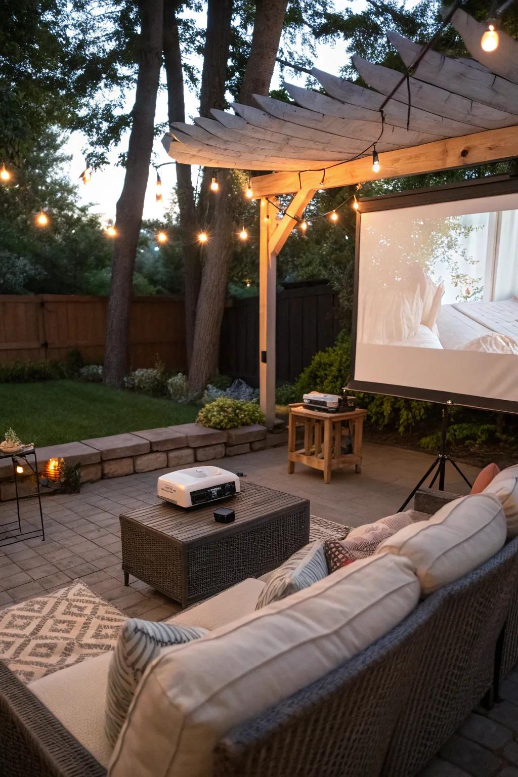 Transform your patio into an outdoor cinema.