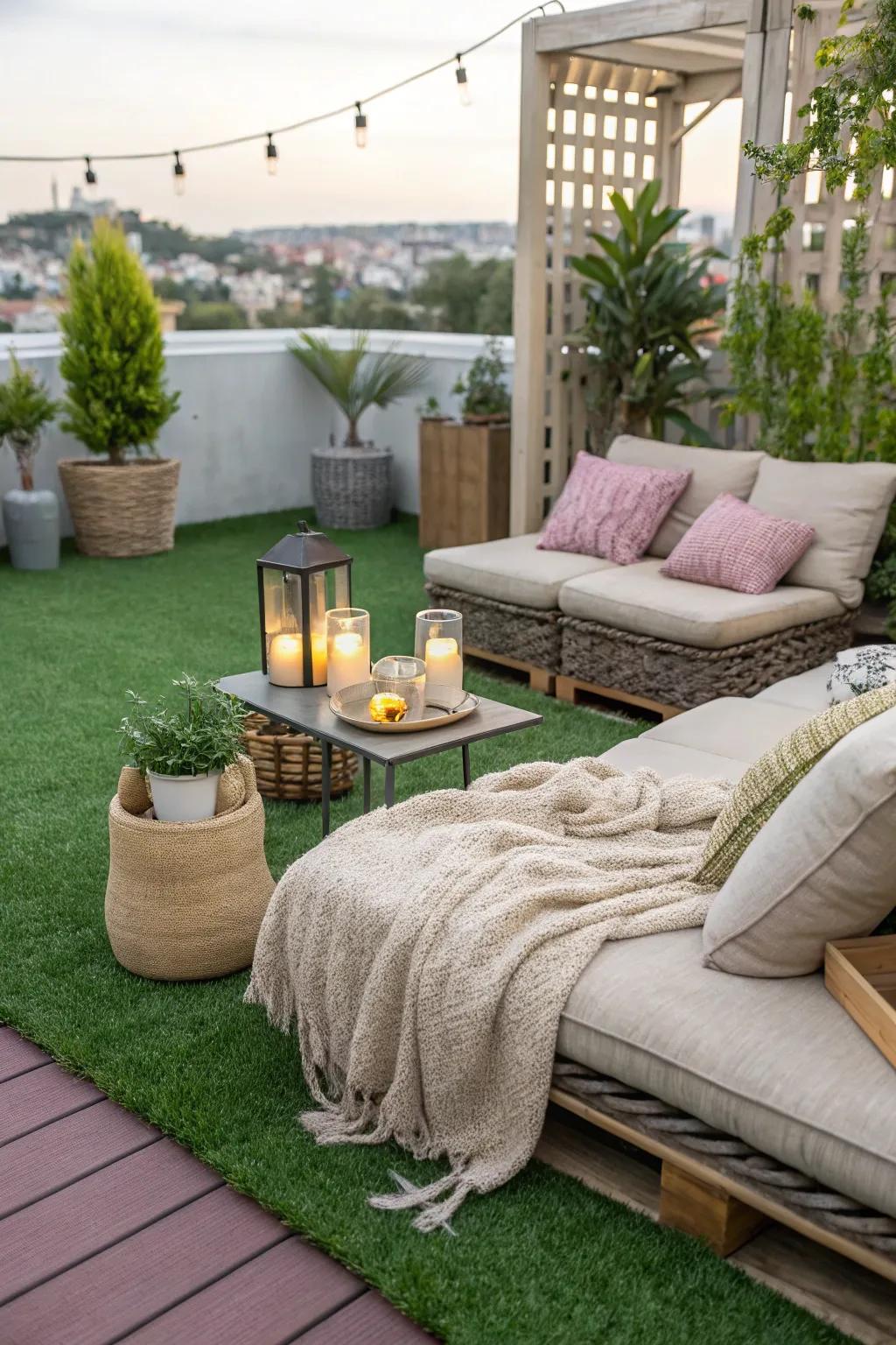 Enjoy lush greenery all year with artificial grass.