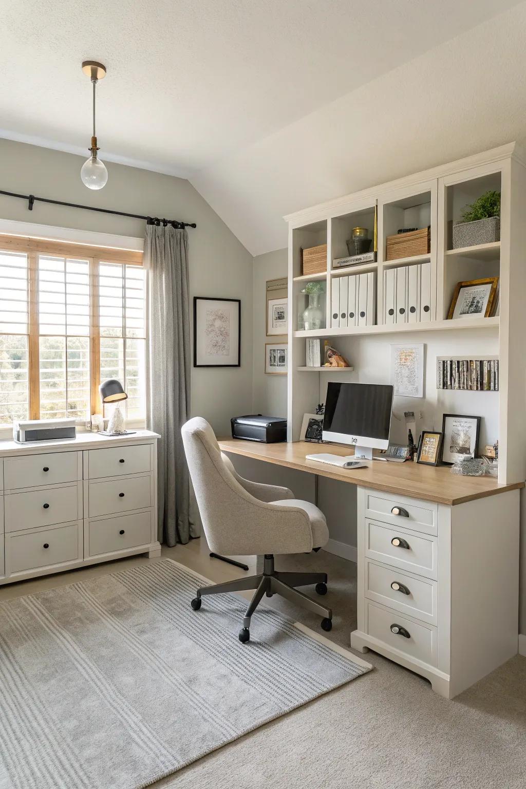 A productive home office setup that inspires creativity.