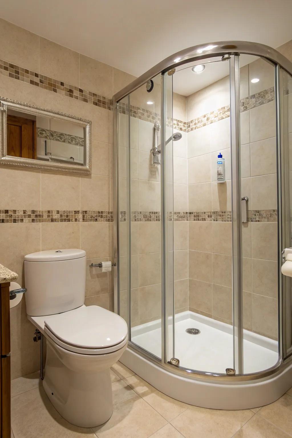 Curved frames create a gentle flow and unique design element.