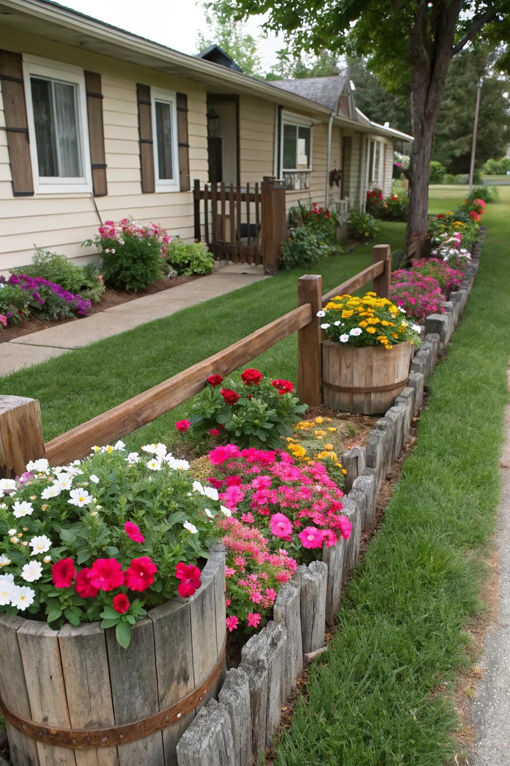 Rustic wooden accents add warmth and charm.