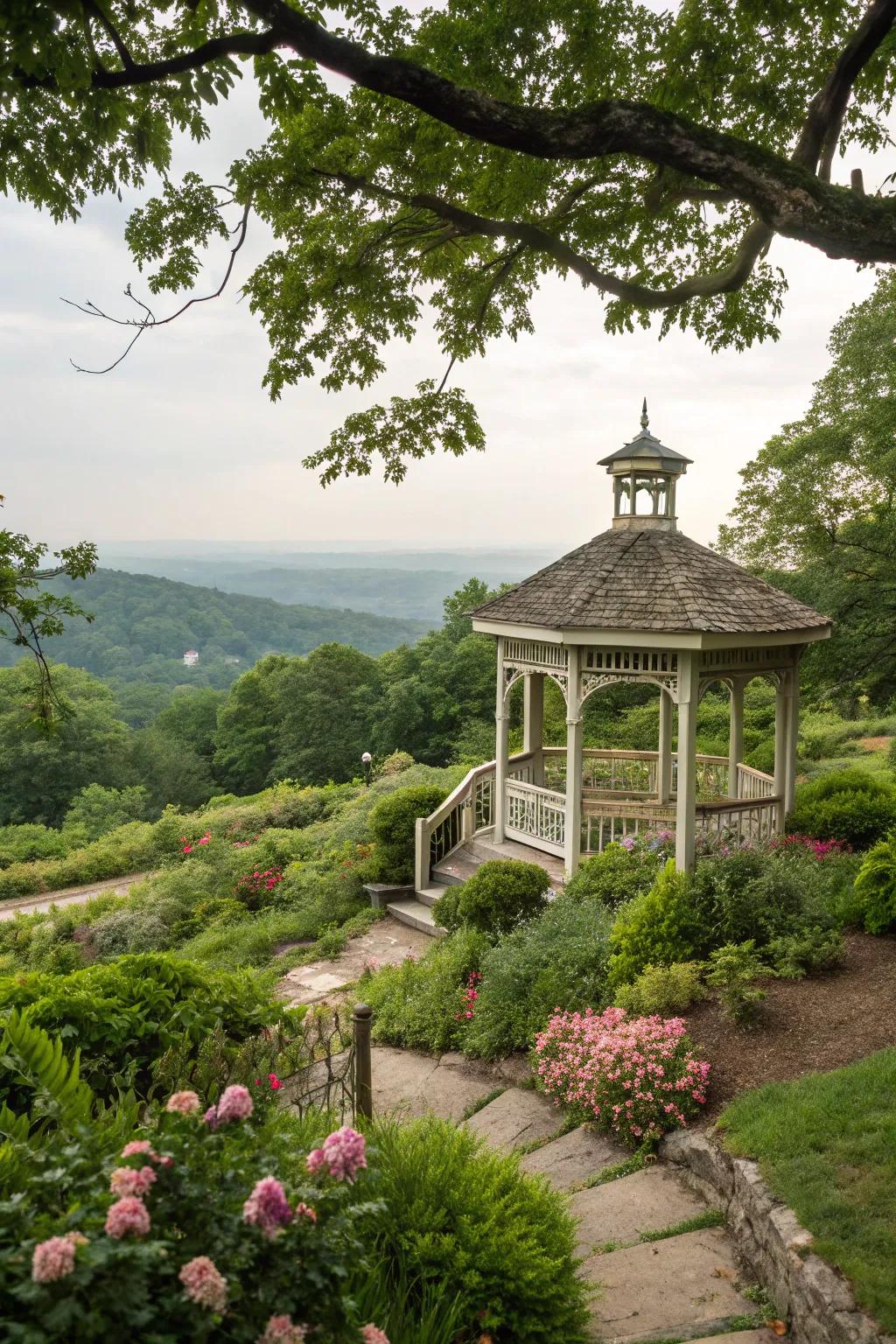 Enjoy the world from above with a treetop gazebo.