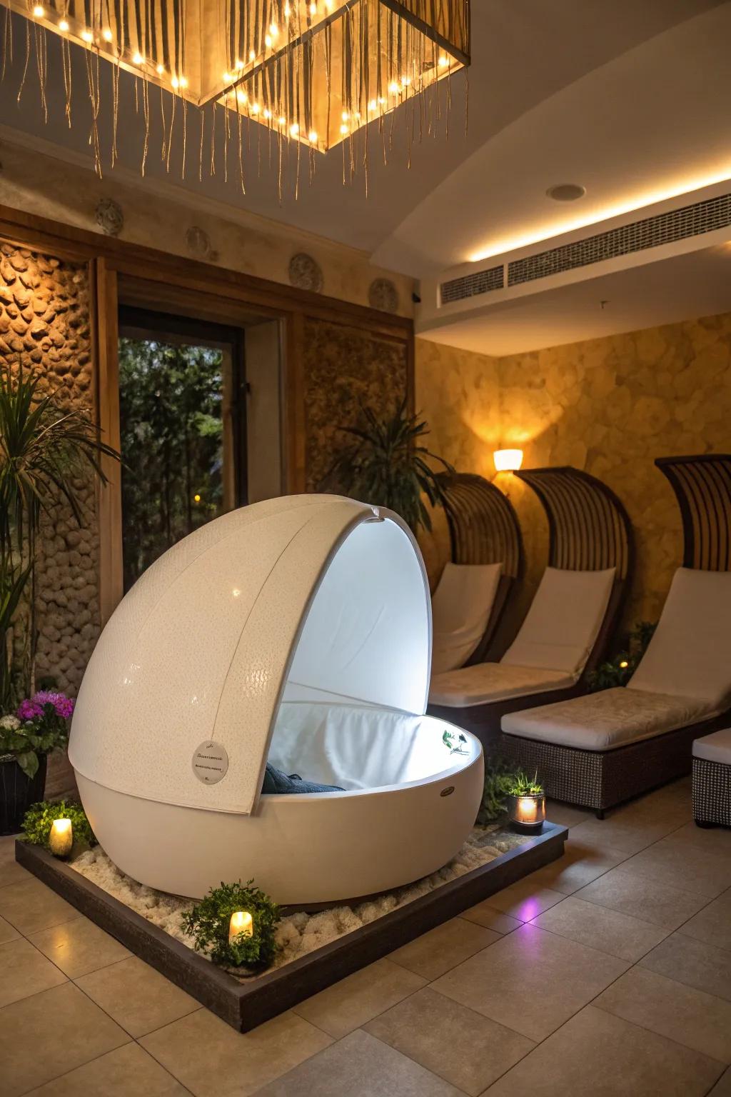 Experience ultimate relaxation with sensory deprivation.