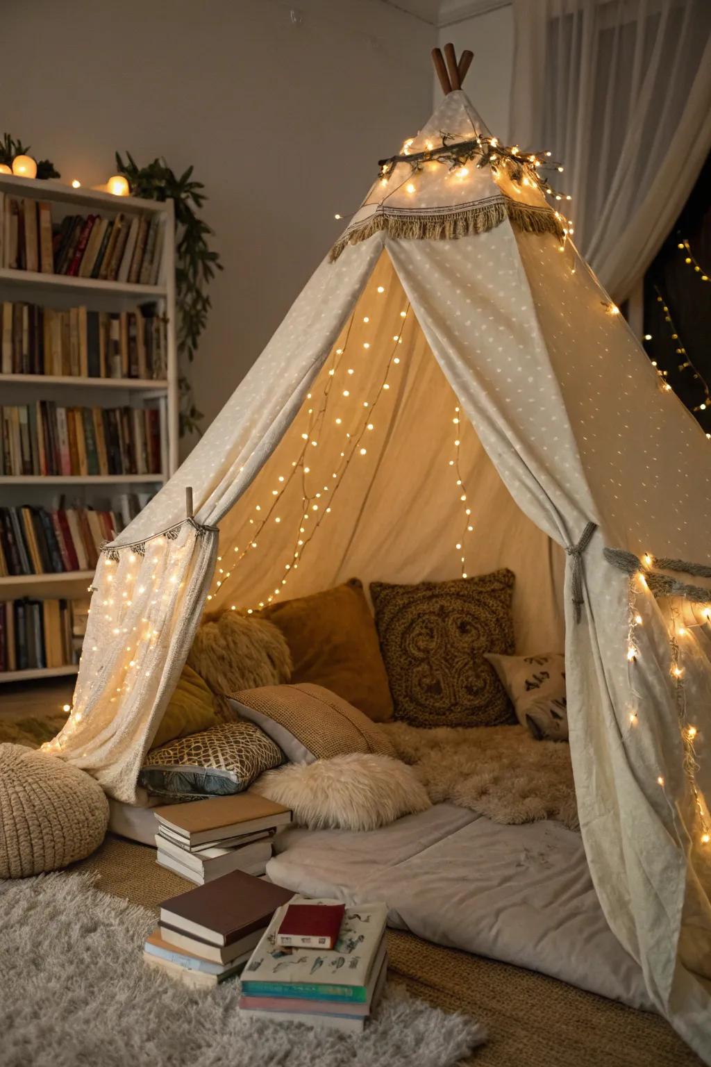 Create a magical indoor retreat with your own tent.