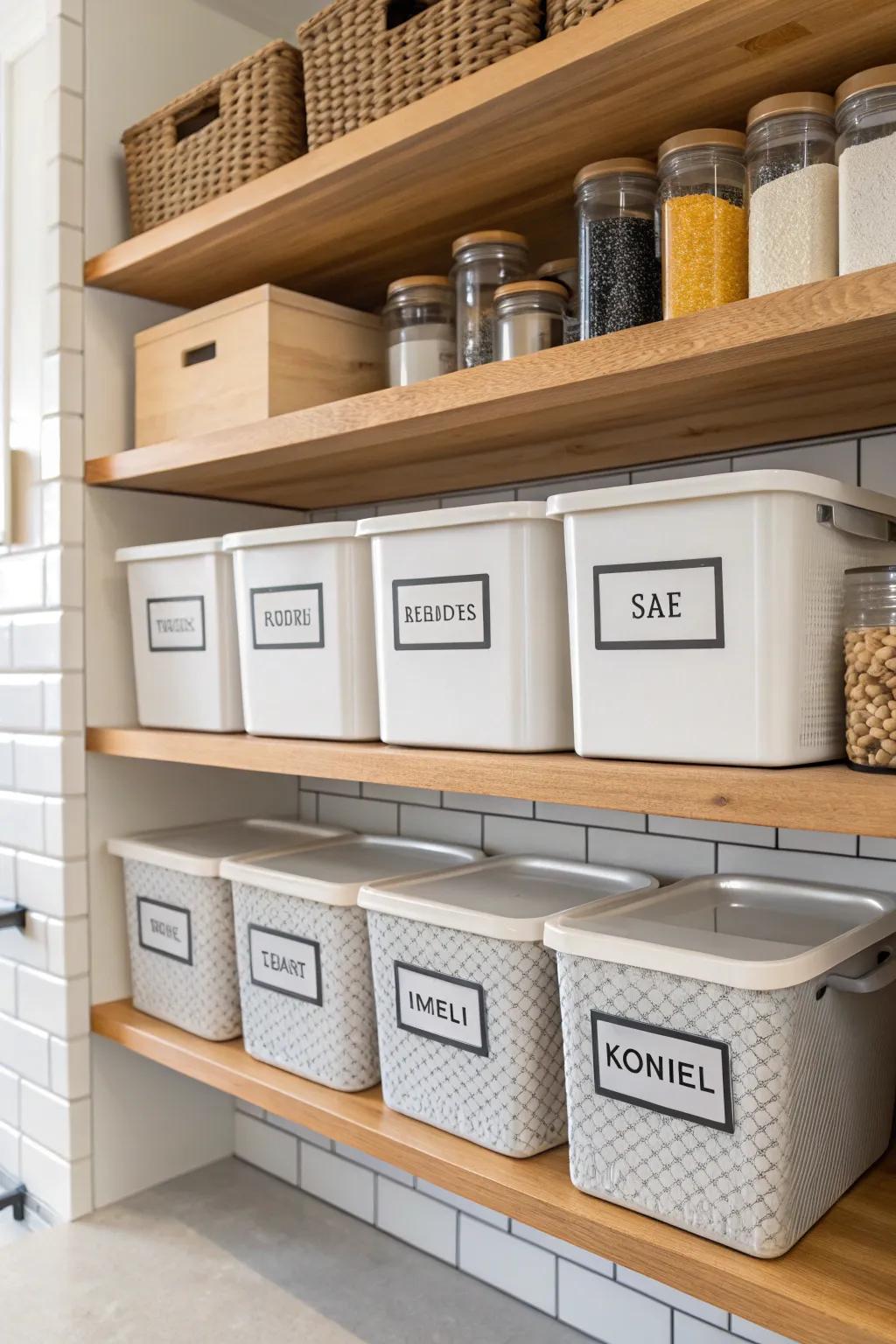 Labeling storage boxes makes it easy to find what you need.