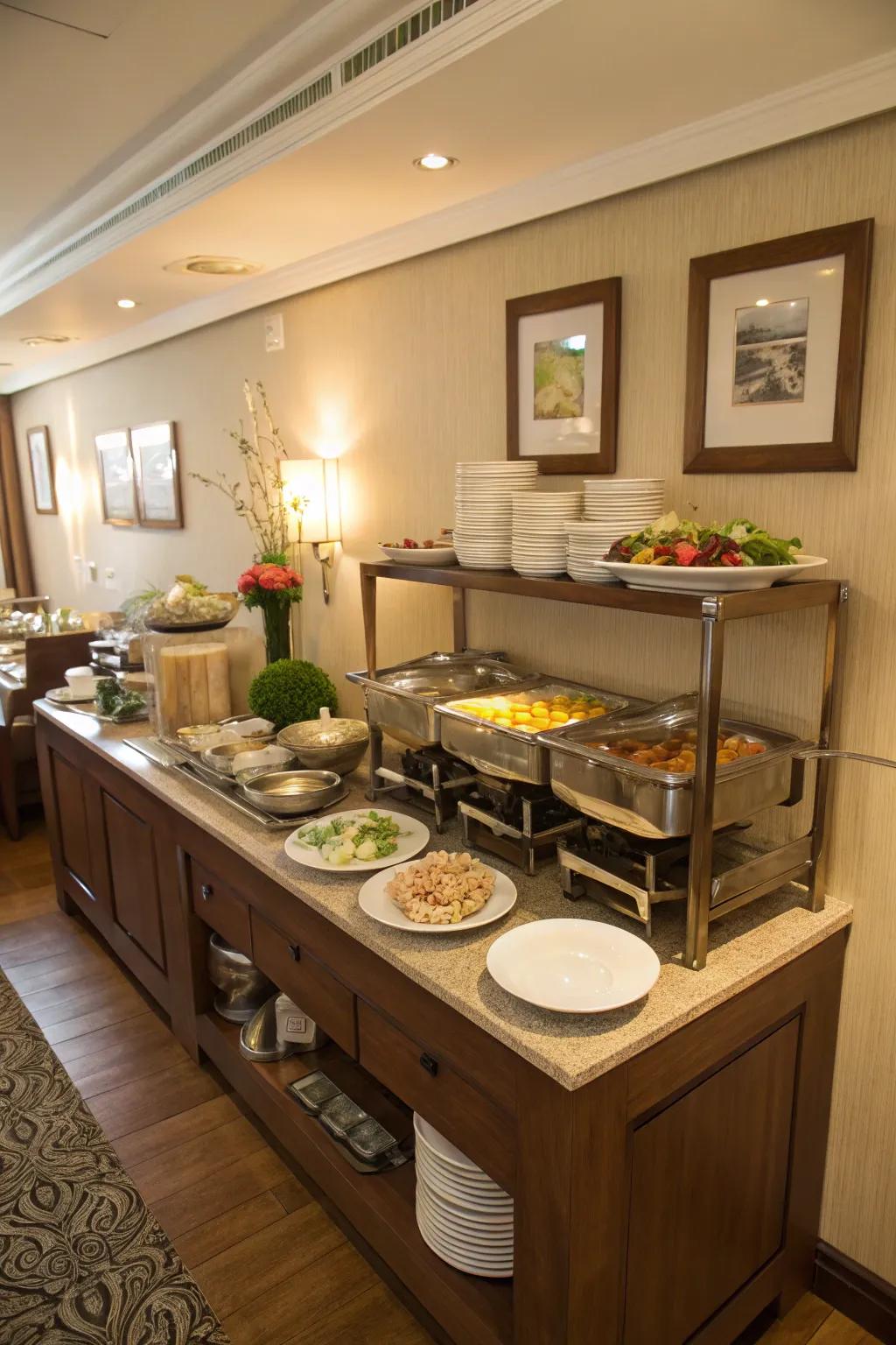 Smart use of space enhances your buffet's functionality.