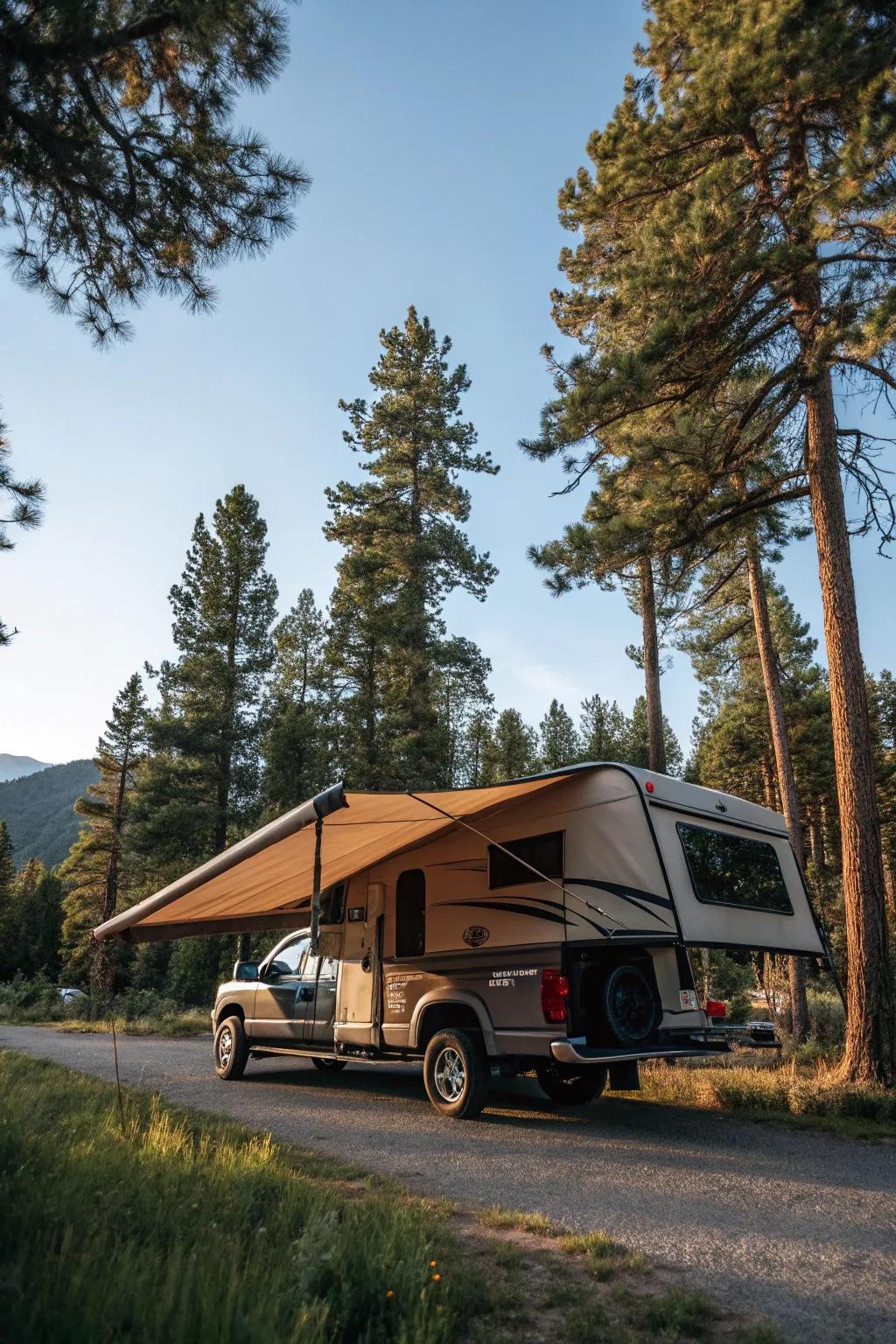 An elegant fabric awning bringing a touch of luxury to the outdoors.