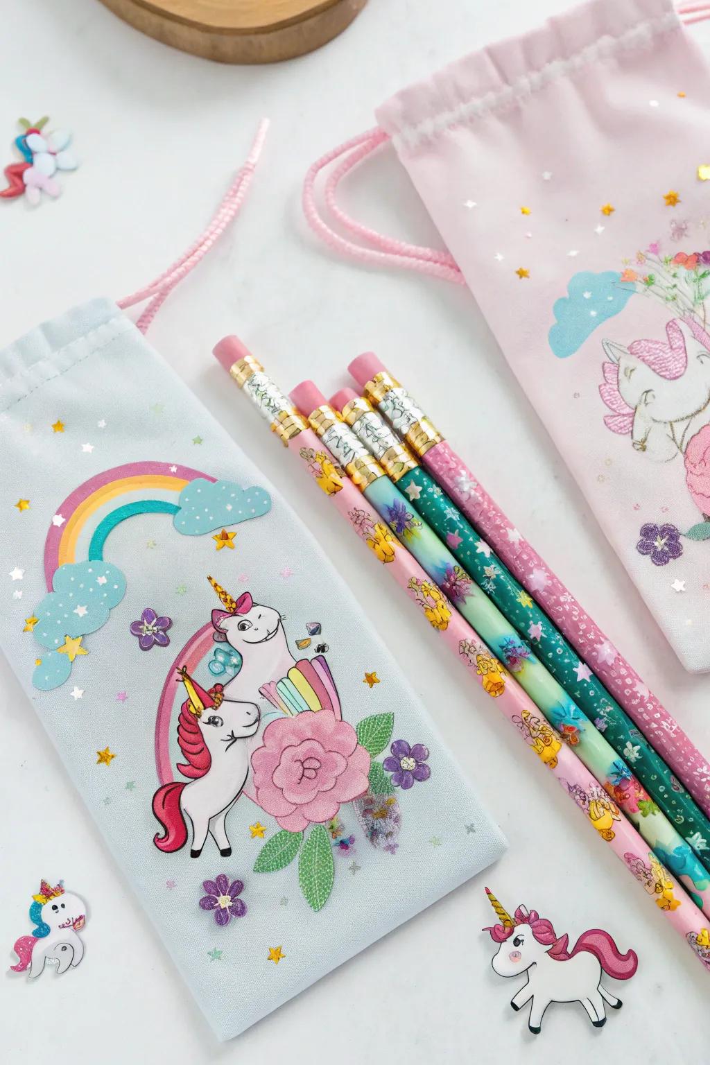 Practical unicorn-themed pencils for young artists.