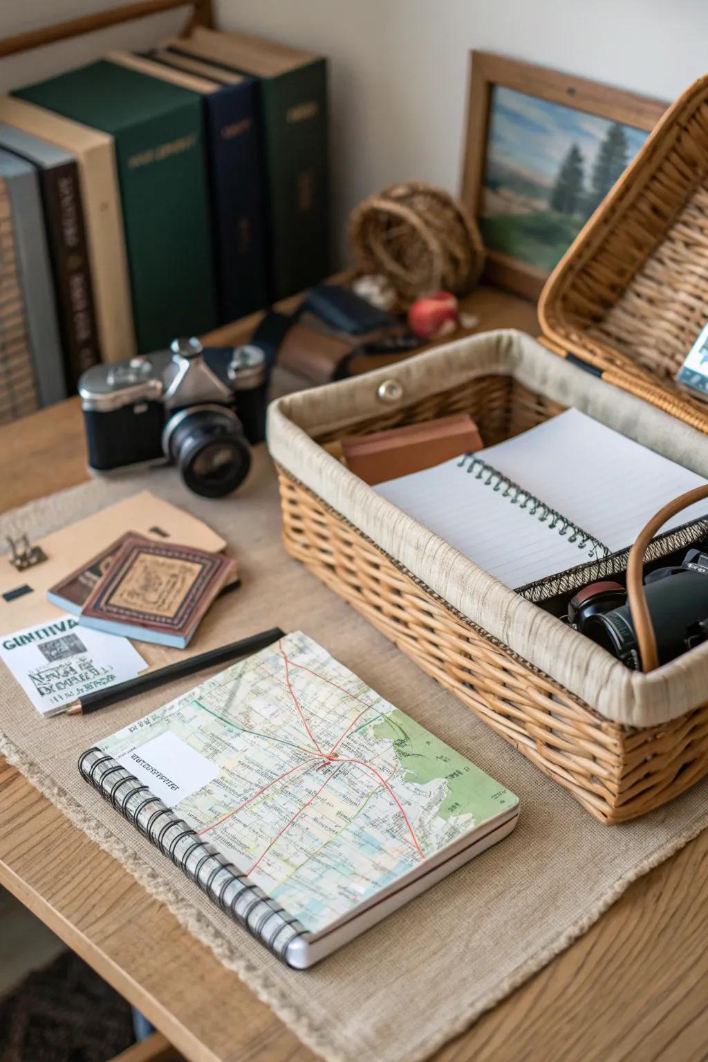 An adventure awaits basket for the wanderlust heart.