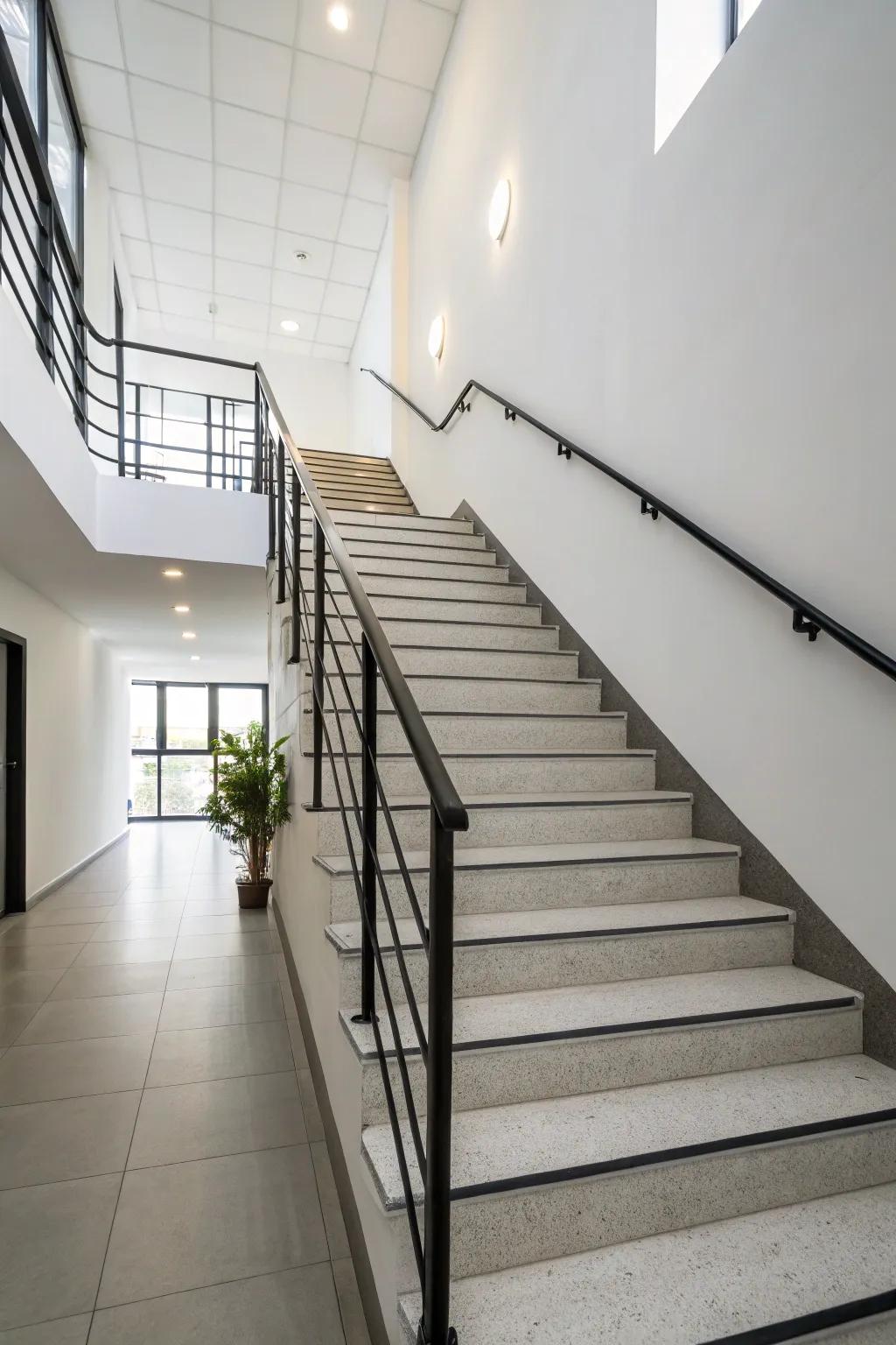 Minimalist elegance highlights the natural beauty of this staircase.