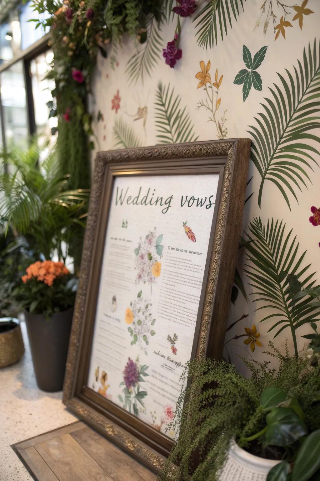 Natural beauty of vows and dried flowers in a botanical display.