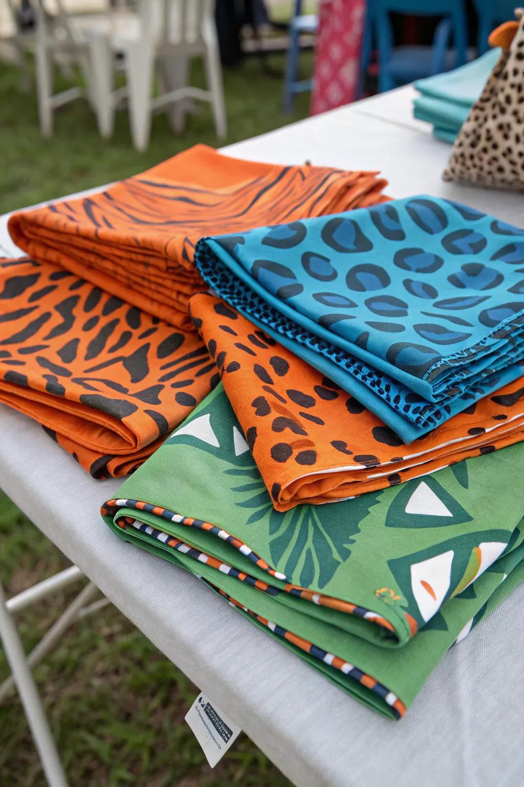 Animal print bandanas add flair to party wardrobes.