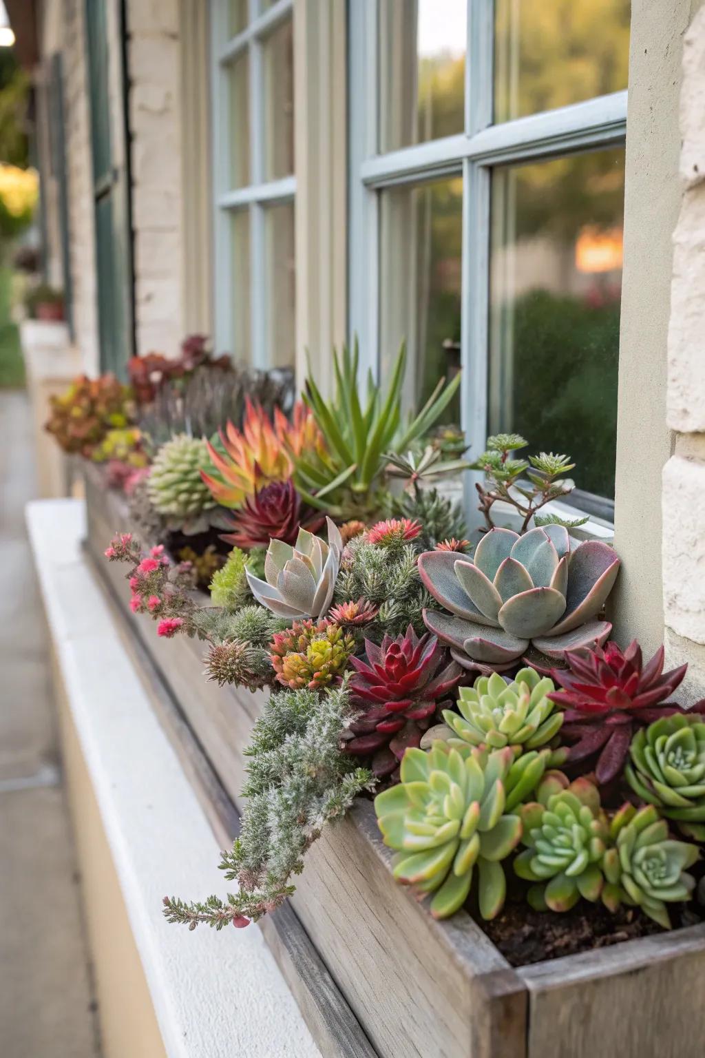 A unique twist with outdoor succulents.