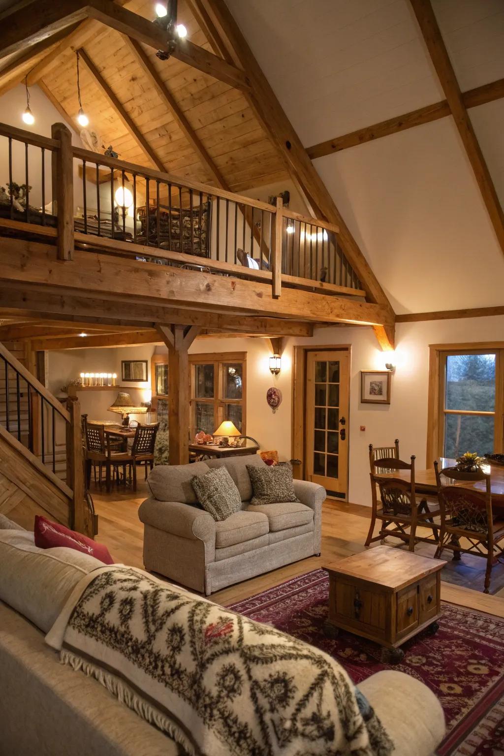 A versatile loft space overlooking the main living area.