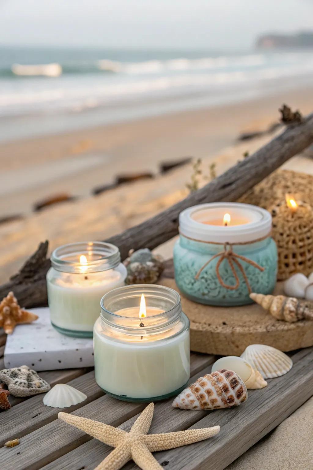 Ocean-scented candles bring the fresh aroma of the sea indoors.