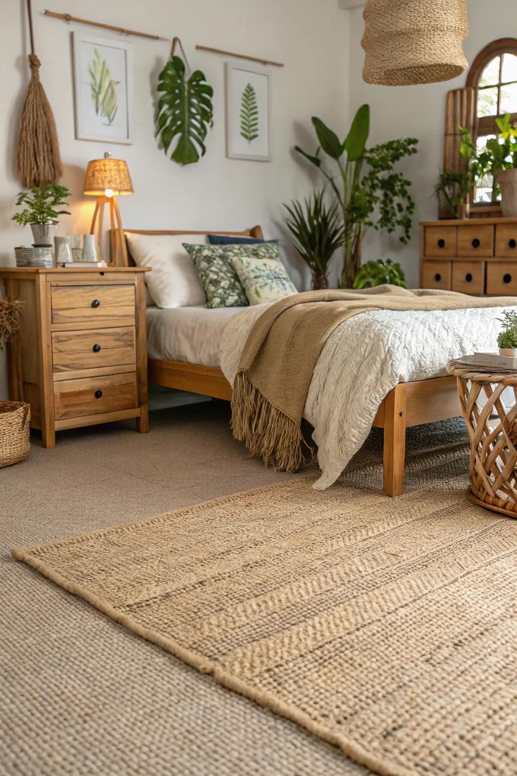 Natural fibers offer an organic and eco-friendly aesthetic.