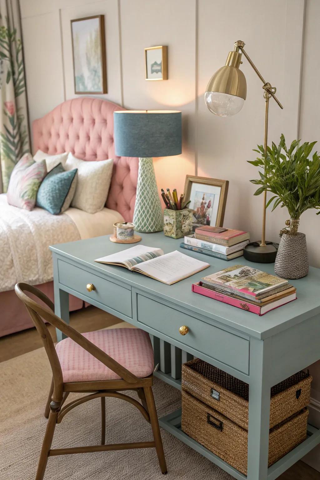 Ensure your desk complements your bedroom style.