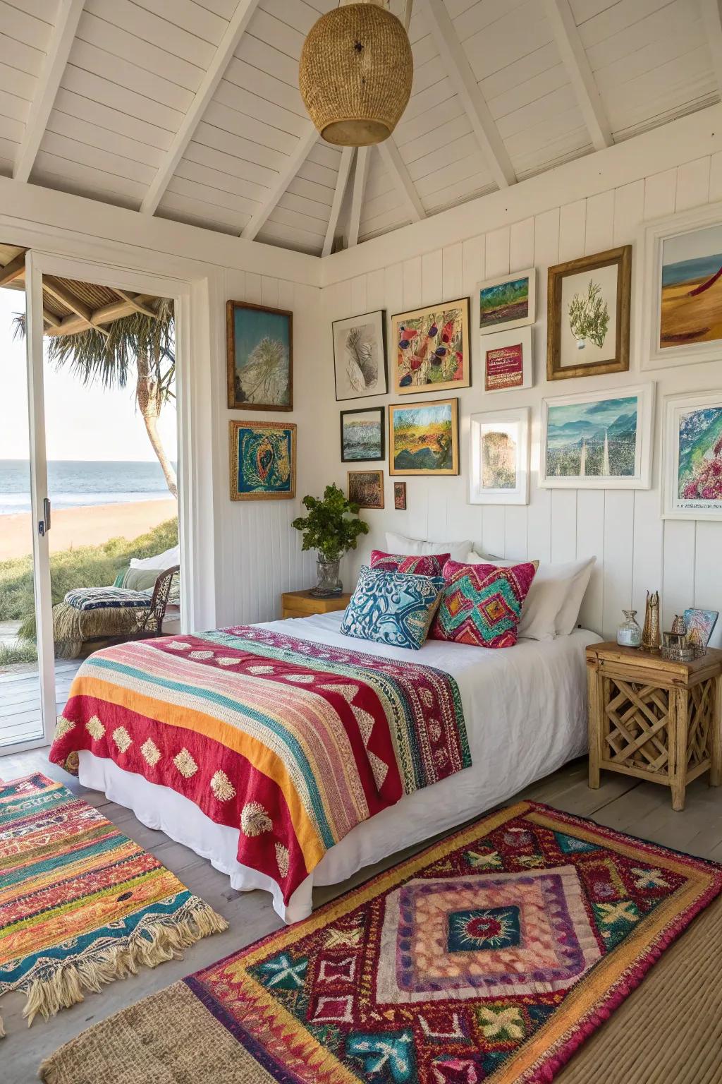 Eclectic art adds personality and vibrancy to your room.
