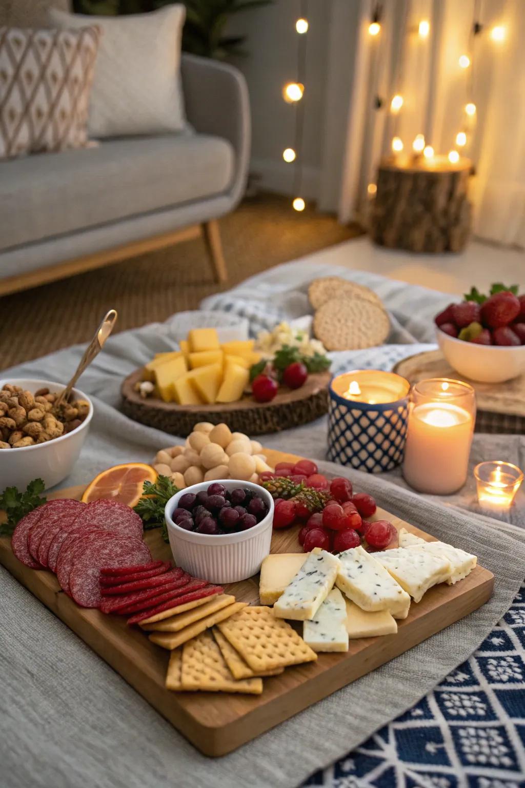 A casual gathering setup with a cozy and inviting ambiance.