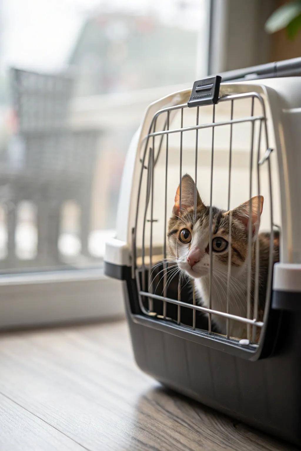 A viewing window lets your cat safely enjoy the outside world.