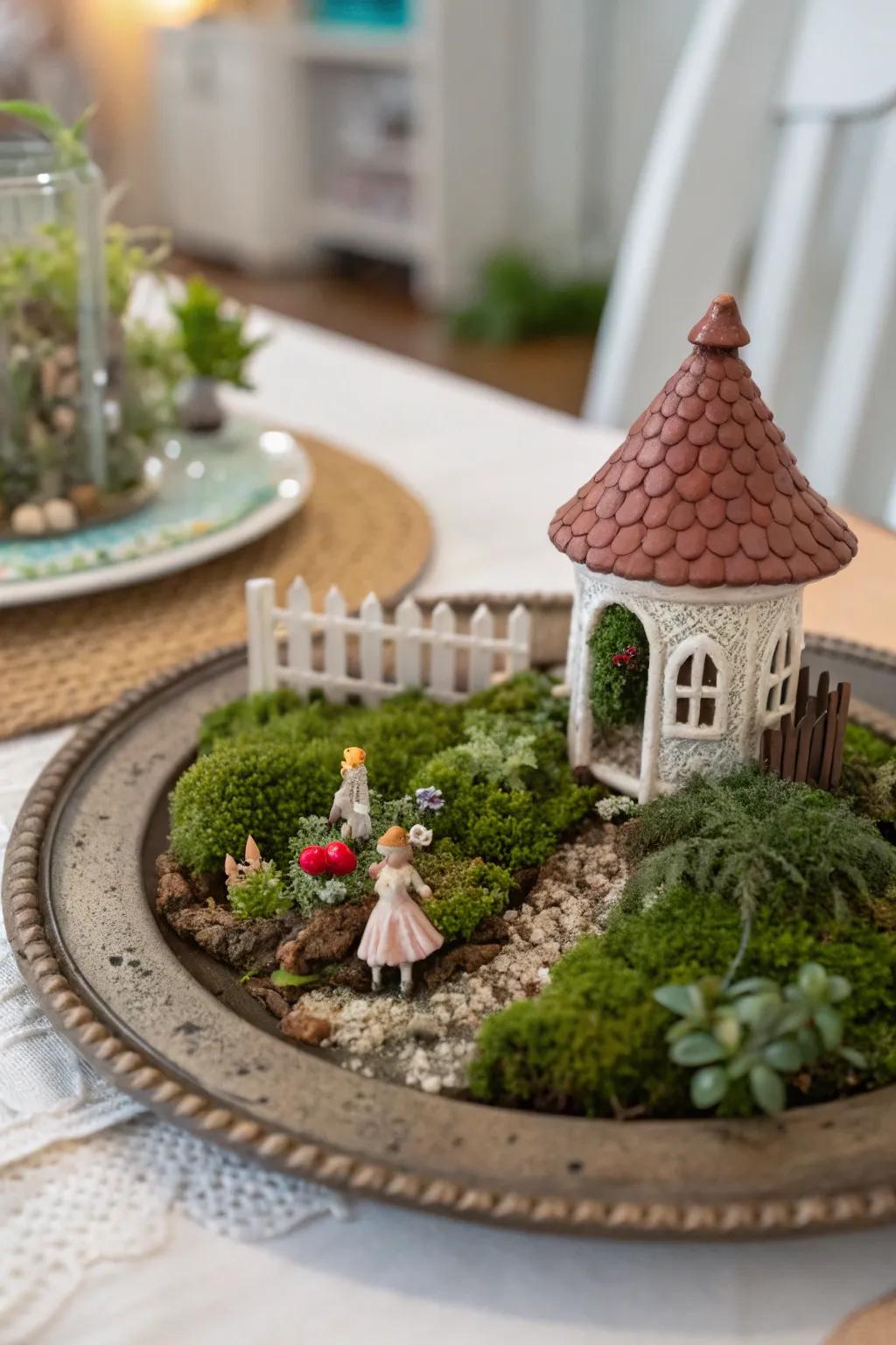 Enchant your guests with a fairy garden tabletop centerpiece.