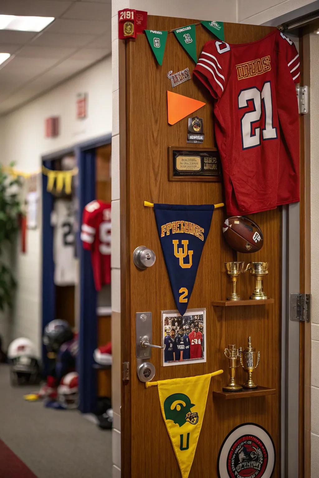 A door that celebrates the thrill of sports and competition.