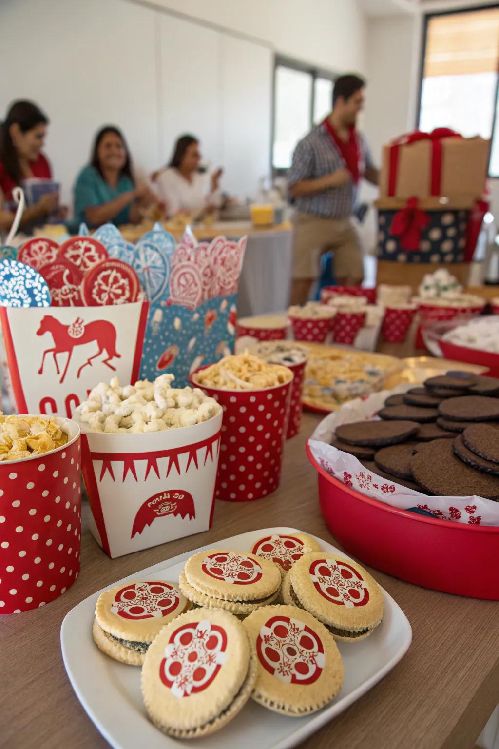 Satisfy cravings with a Western-style snack table.