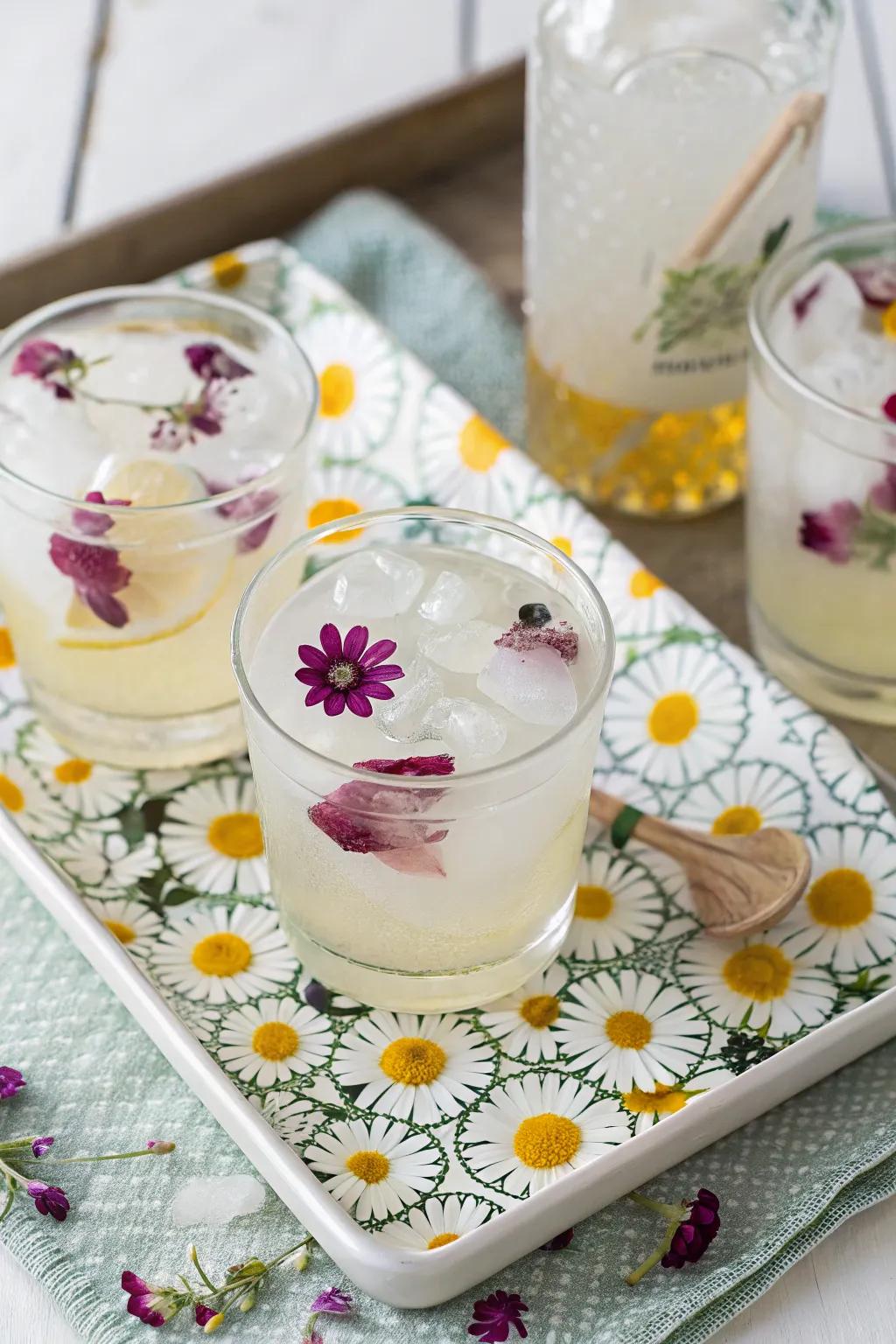 Refresh guests with daisy-inspired drinks.