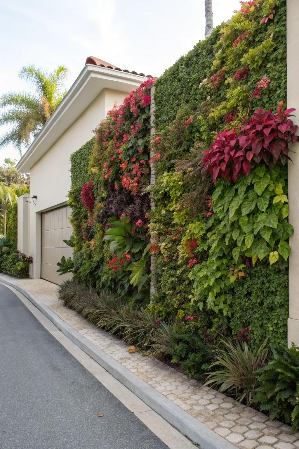 Vertical gardens add greenery without taking up ground space.