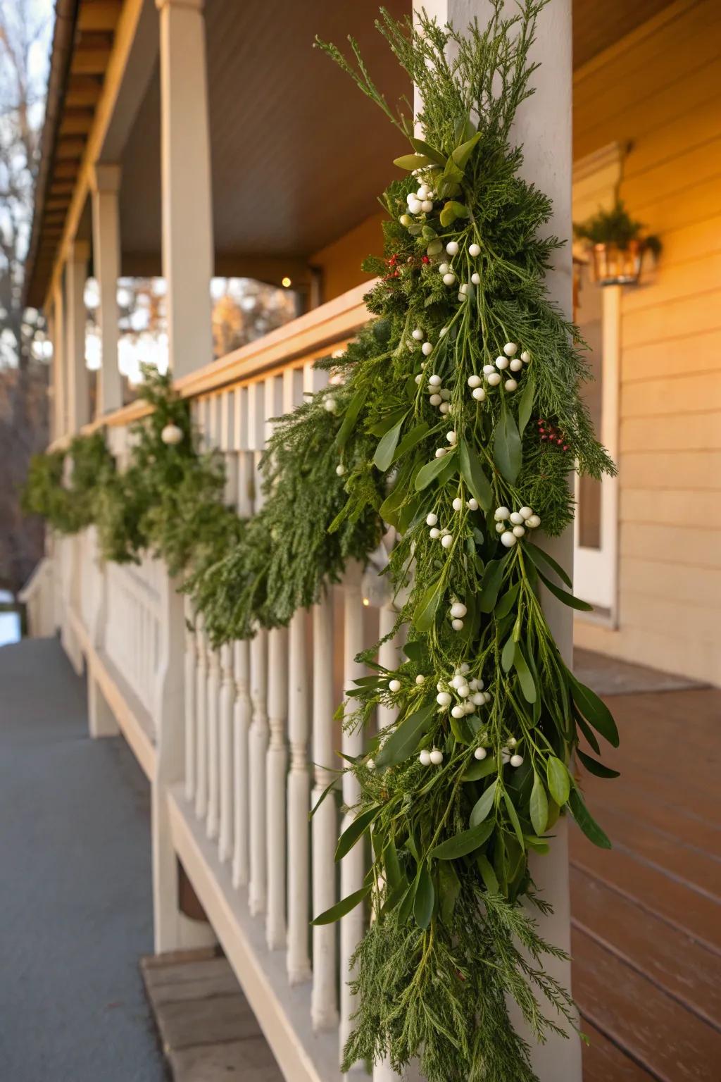 Mistletoe adds a romantic and traditional element to your garland.