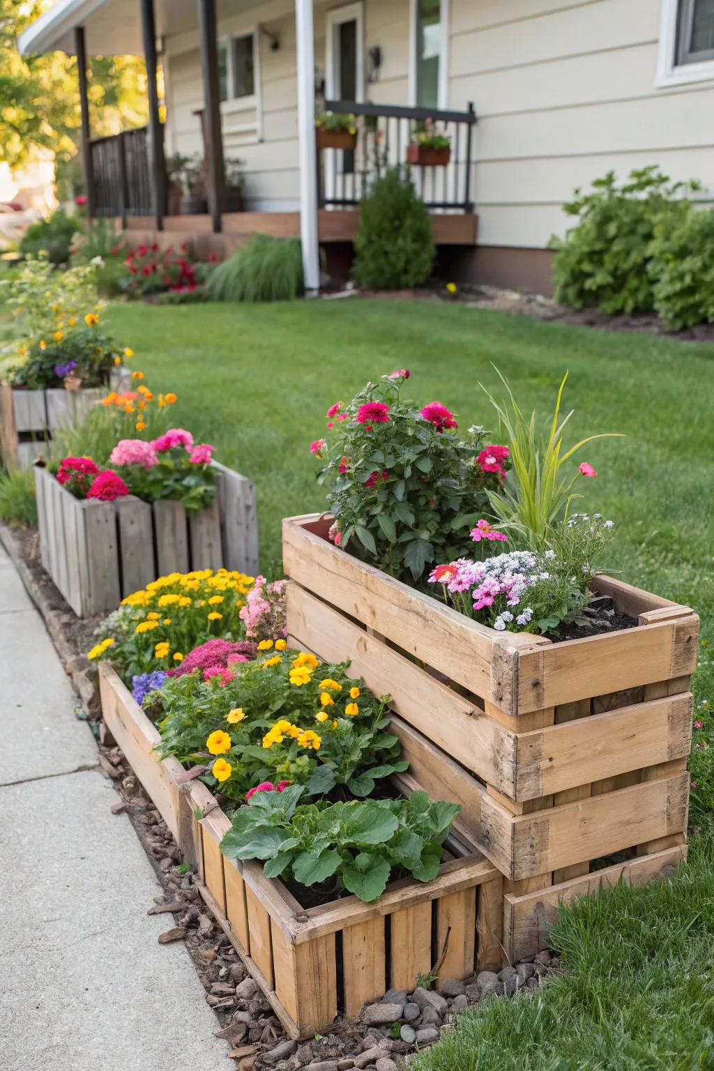 Add rustic charm with repurposed materials in your garden.