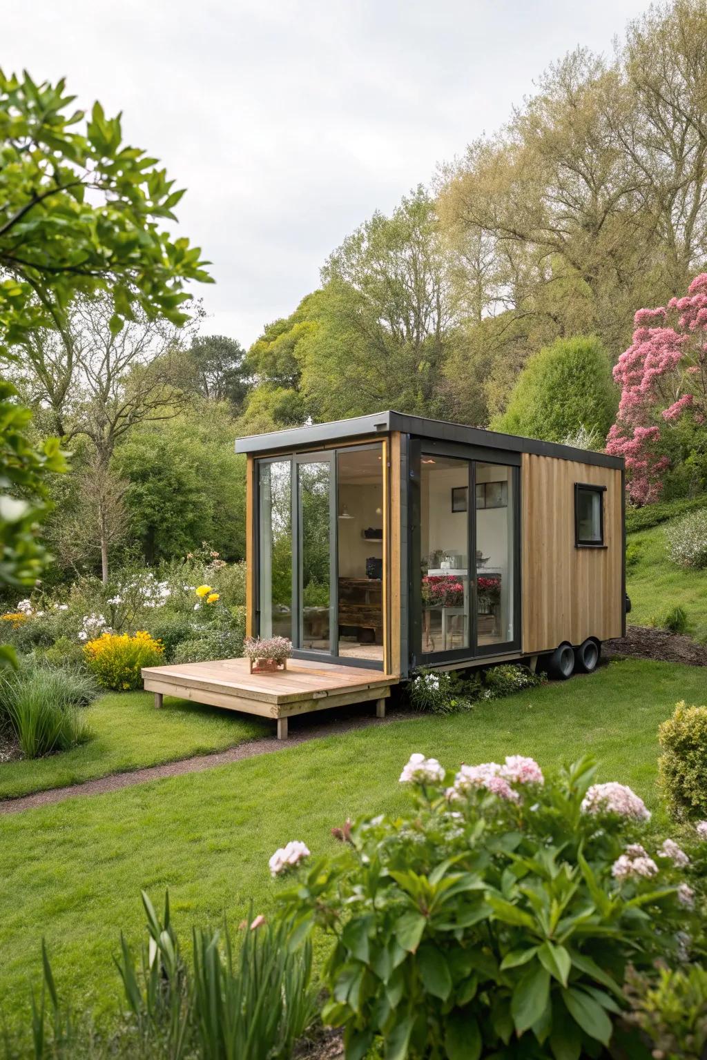 A mobile garden office pod, offering the freedom to relocate within your garden.