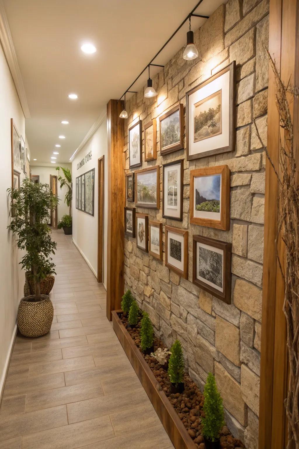 Natural elements bring life and warmth to your hallway.