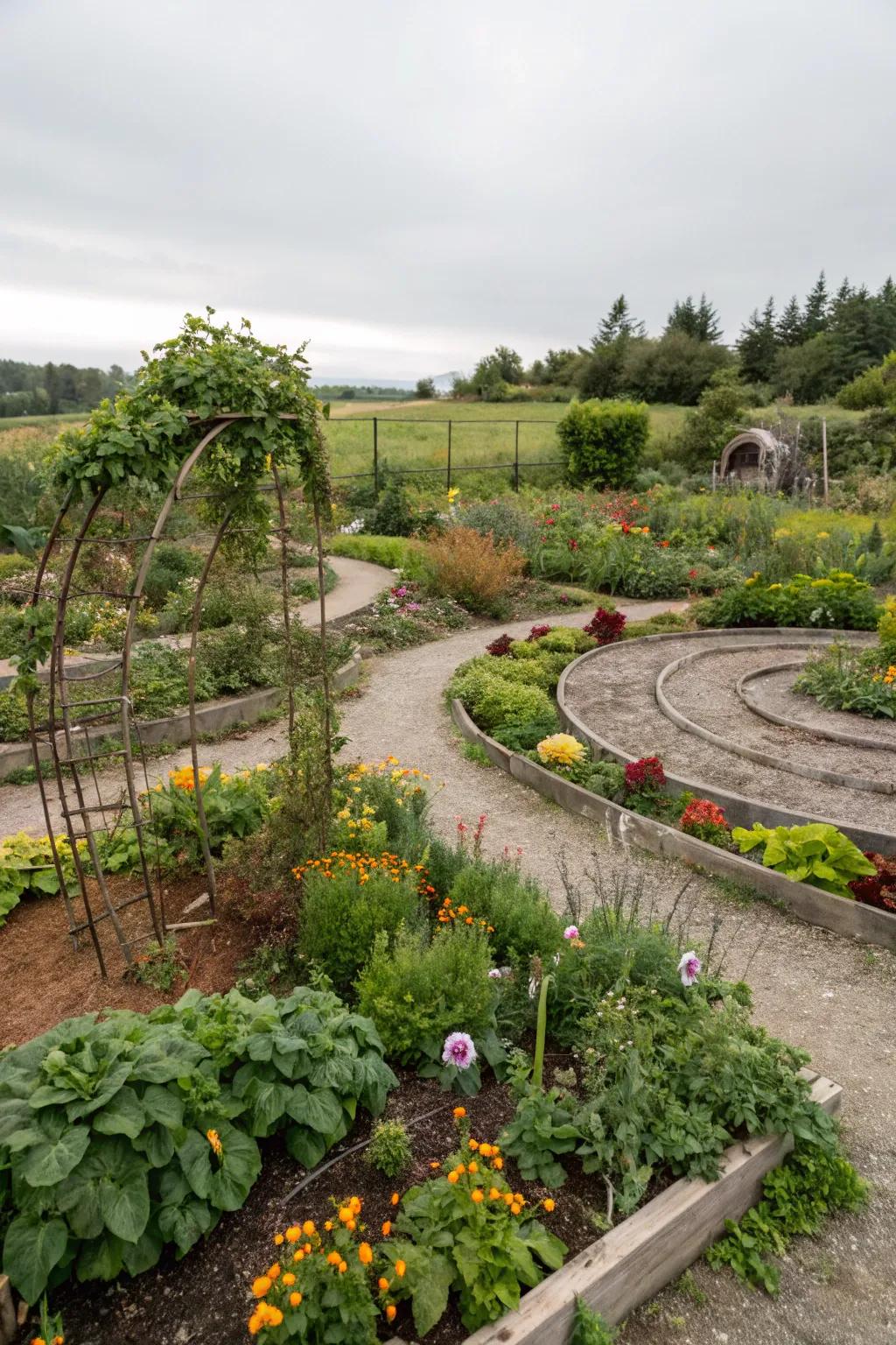 Permaculture spirals add structure and sustainability to your garden.