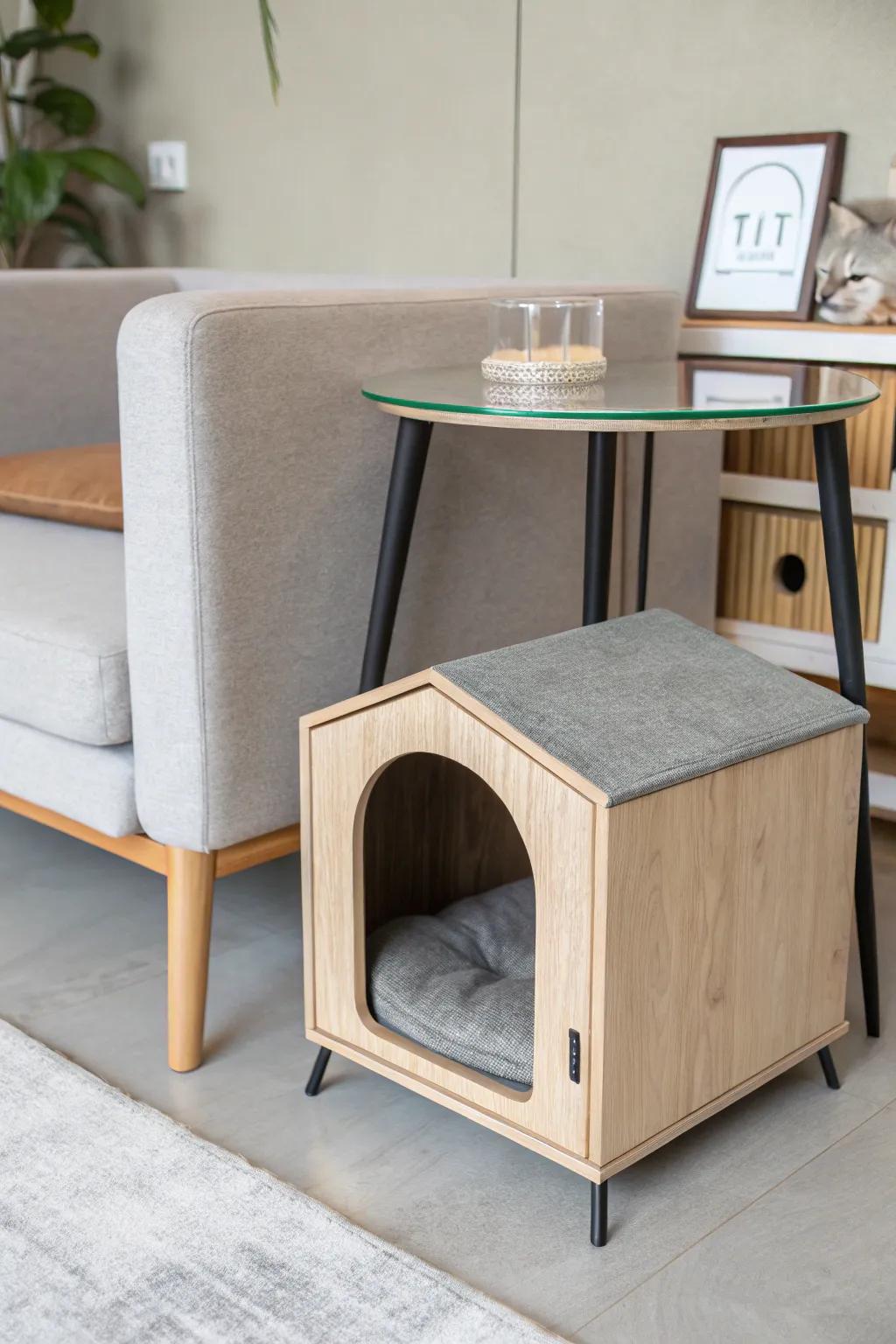 A multifunctional piece that serves both owner and pet.