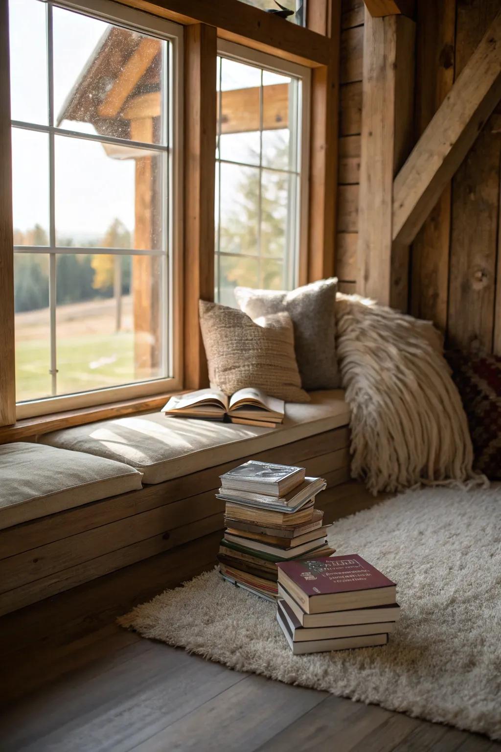 A reading nook is a perfect spot for relaxation and reflection.