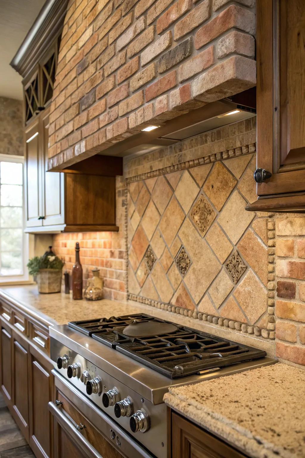 Brick tiles bring warmth and texture to any kitchen.