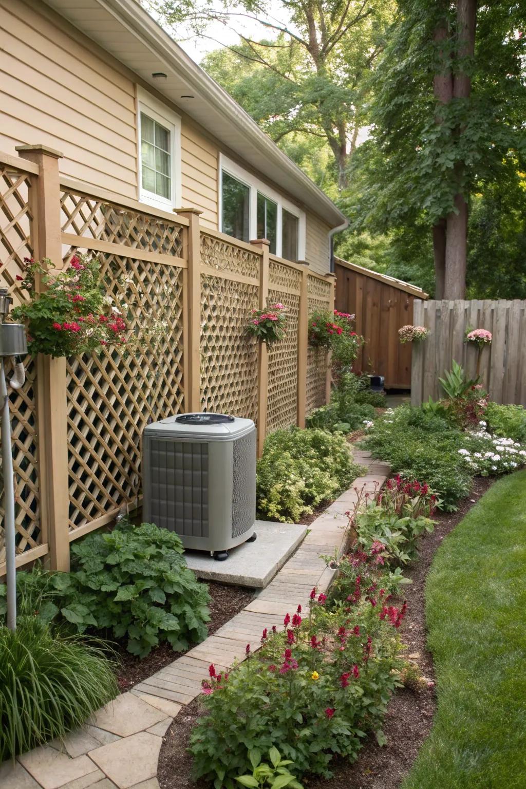 Cleverly conceal utilities with stylish lattice screens.