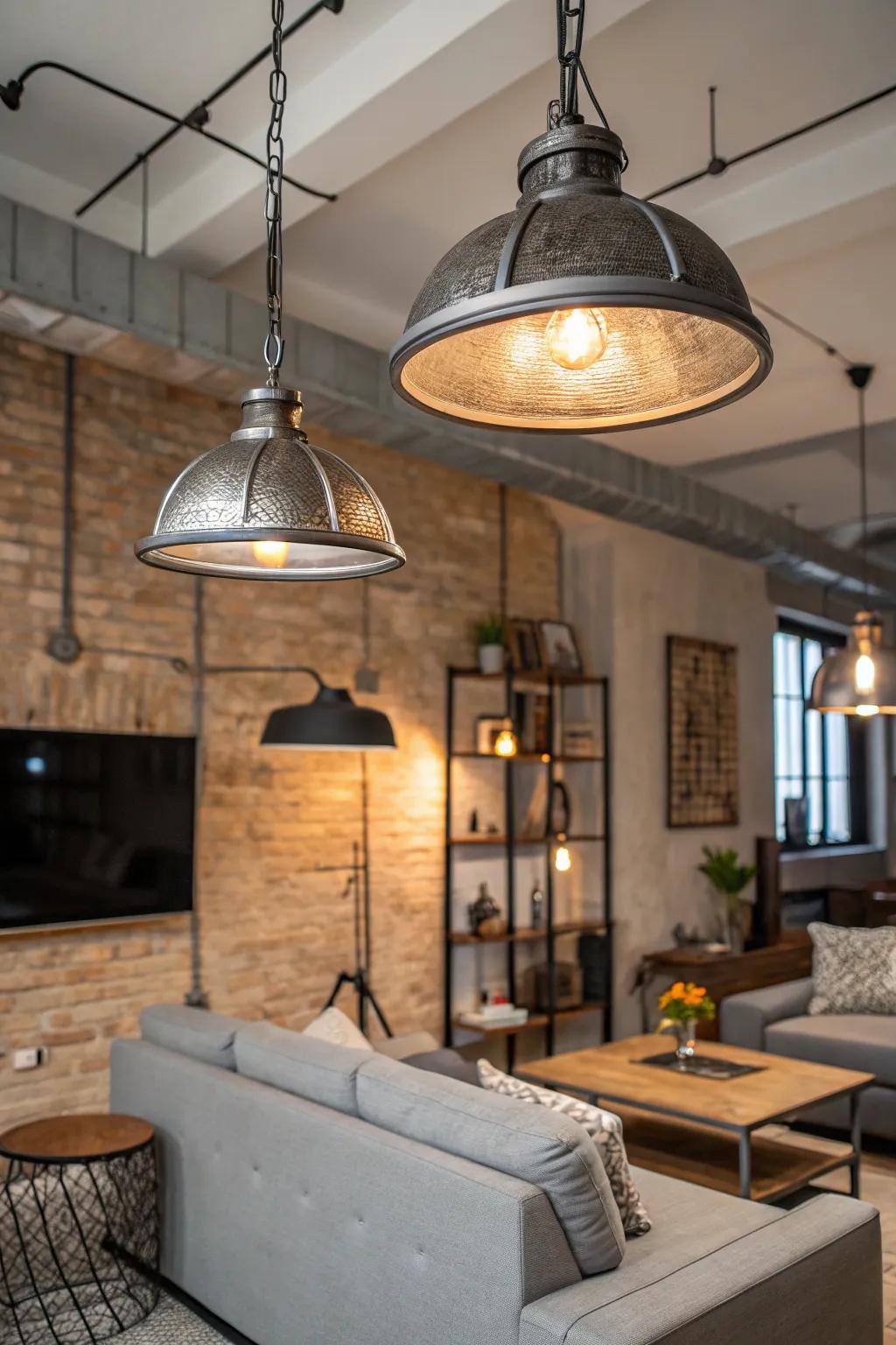 Metal fixtures add an industrial edge to your space.