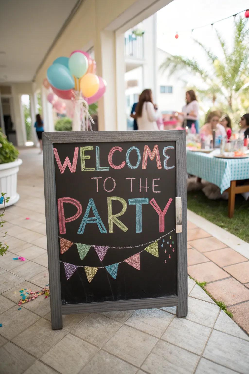 Chalkboard signs are both practical and playful.