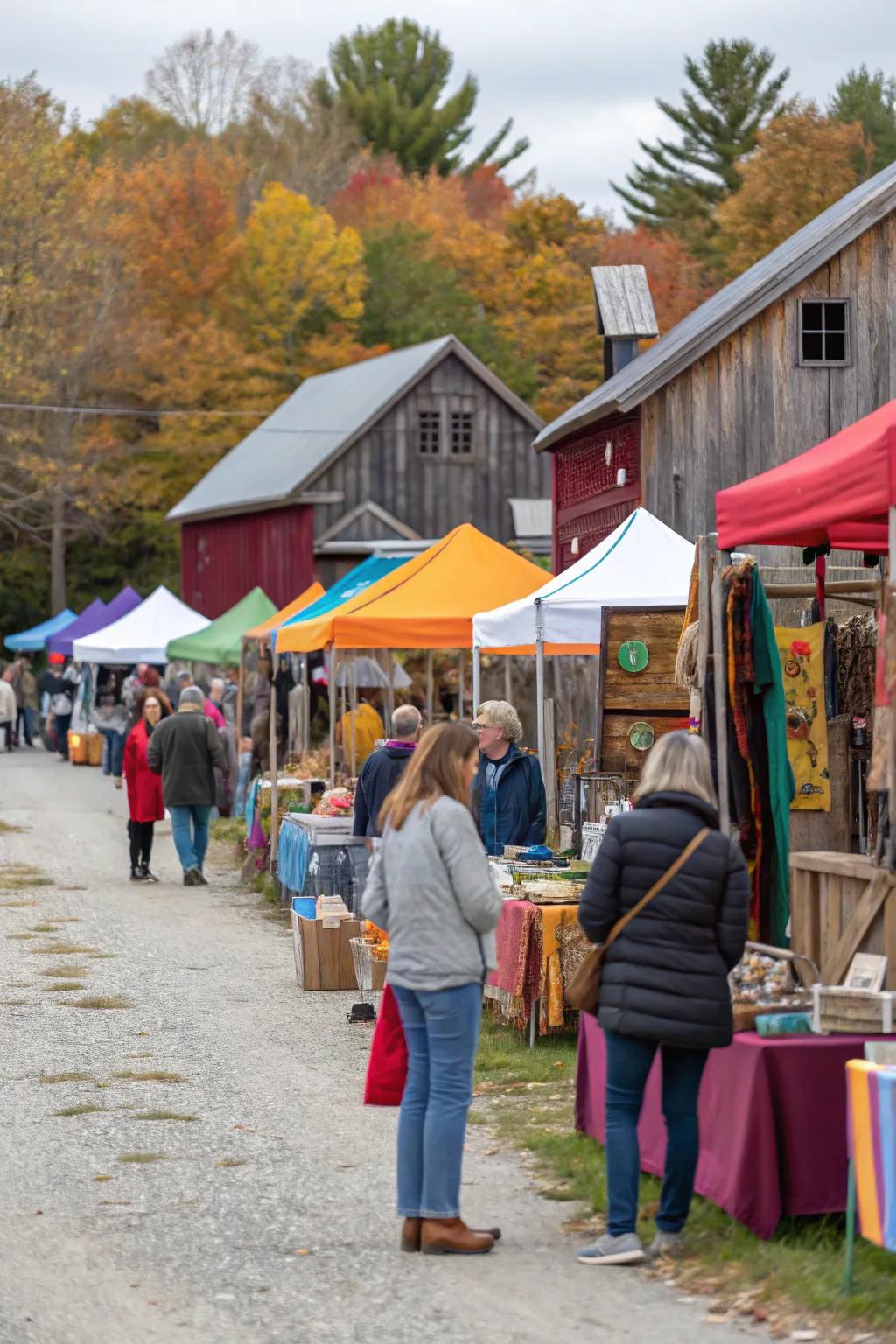 A lively scene at a local crafters fair in Maine.