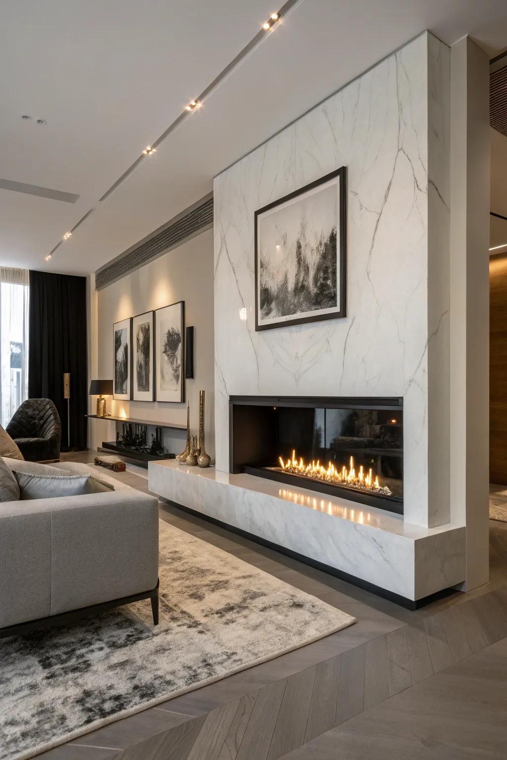 An ethanol fireplace that offers a clean and eco-friendly heating solution.