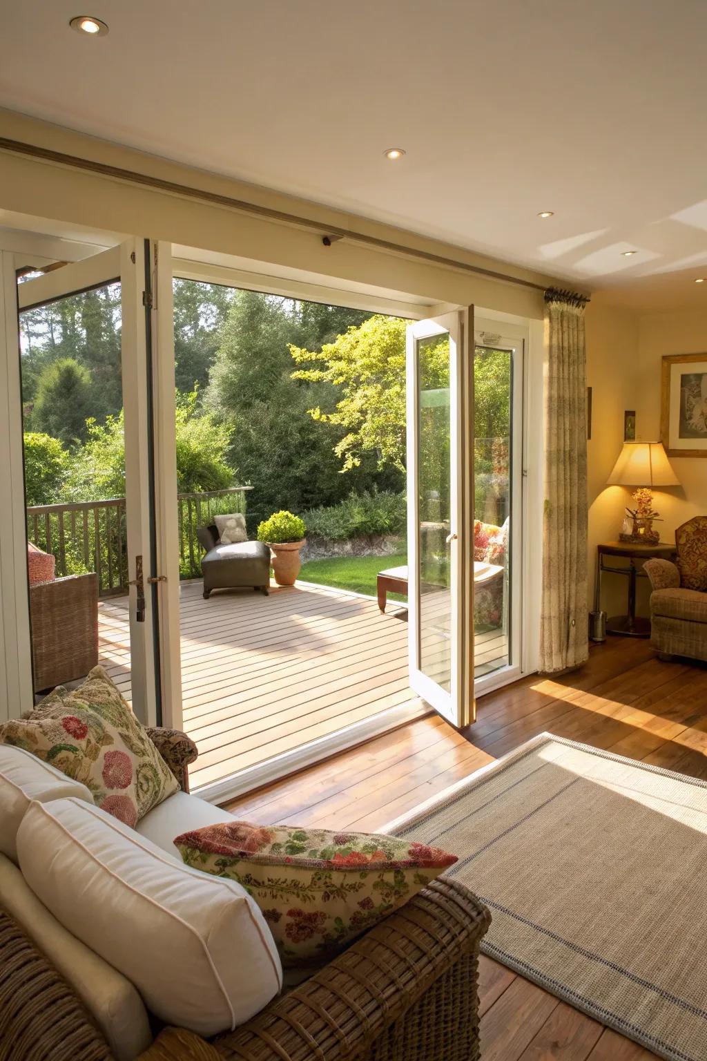 Bifold doors for seamless indoor-outdoor integration.