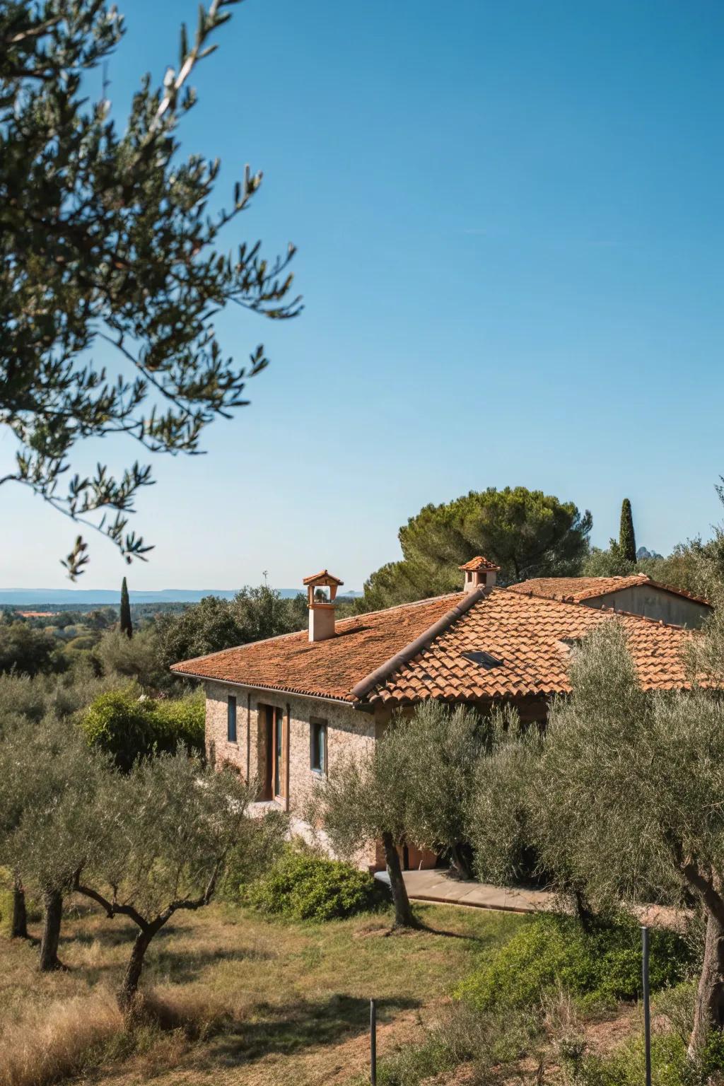 Terracotta tiles offer timeless style and sustainability.