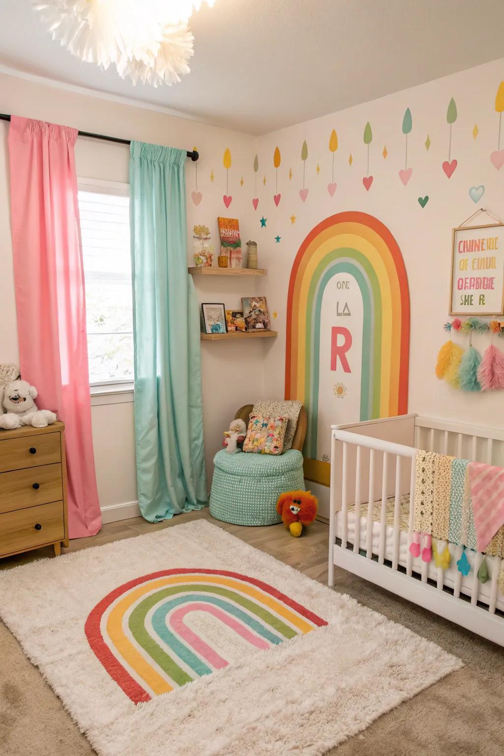 Bring a splash of color and joy with a rainbow nursery.