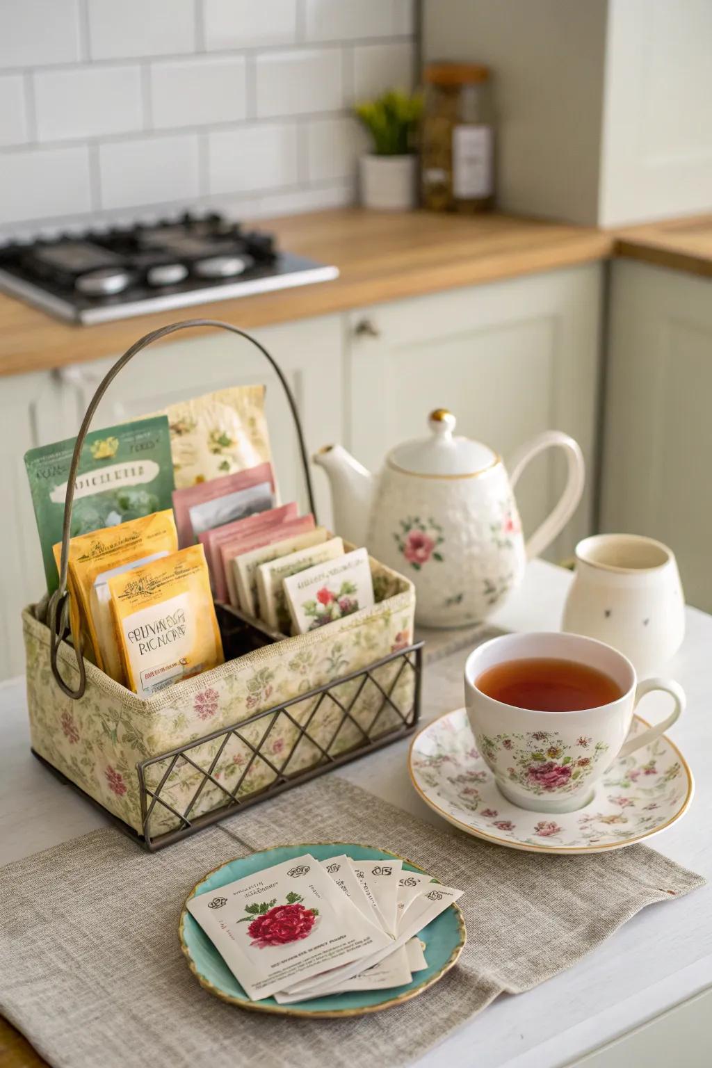 A soothing tea sampler for moments of relaxation.