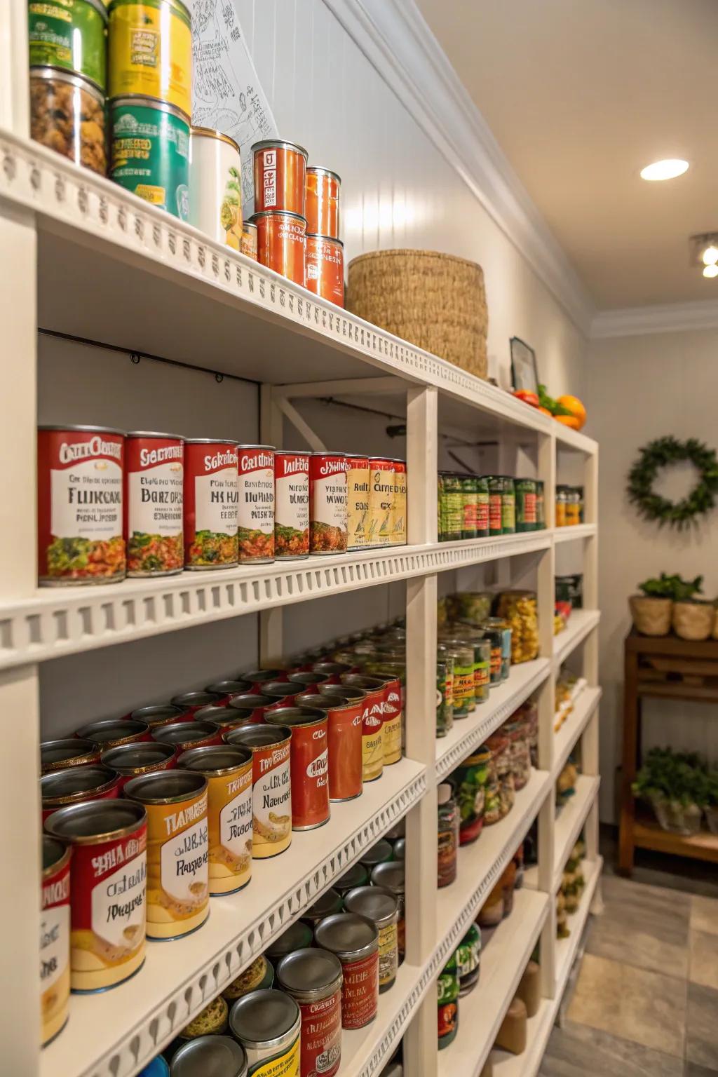 Multi-level racks optimize pantry storage