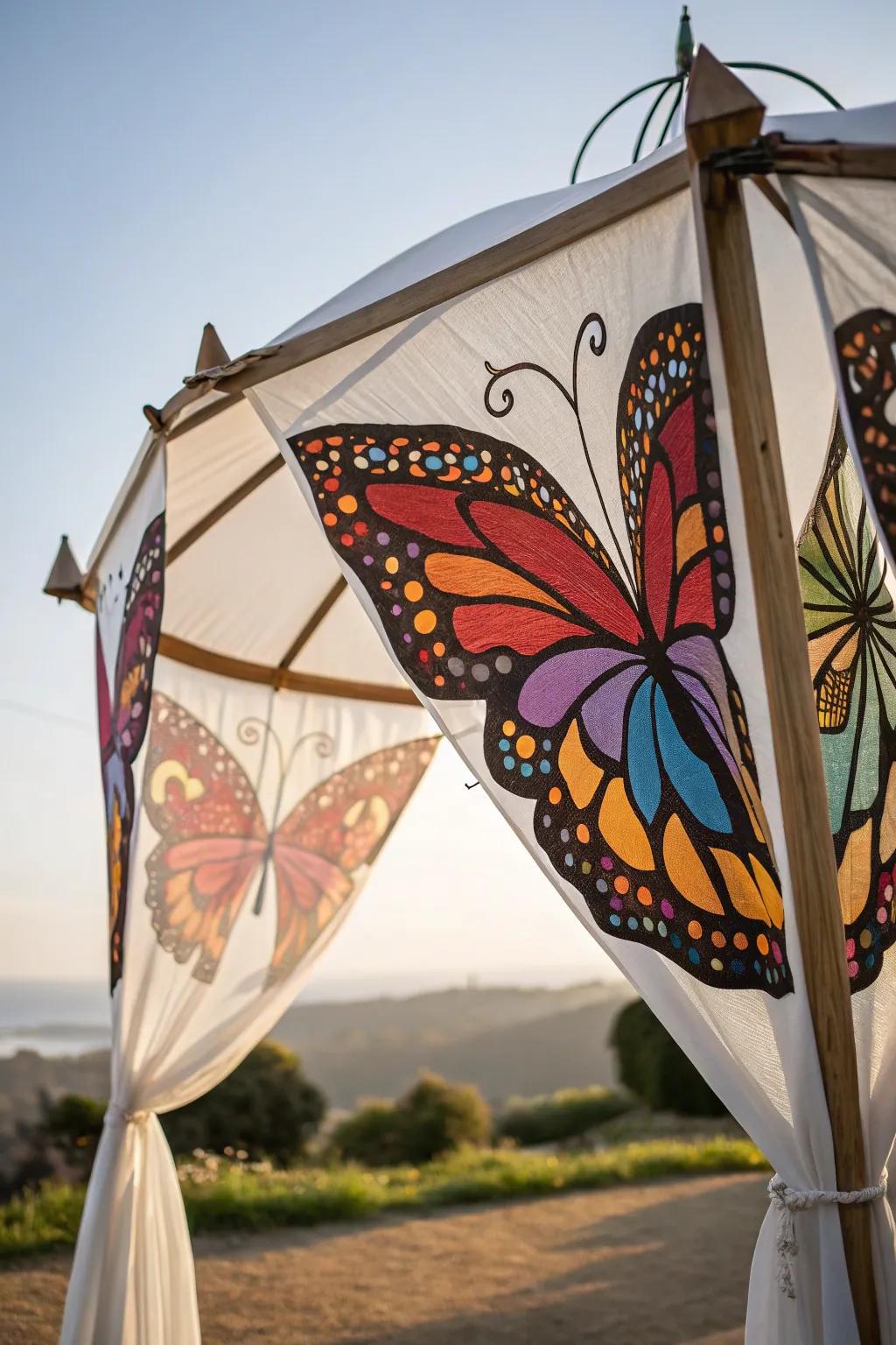 Butterfly wing canopy offers dynamic shade and airflow solutions.