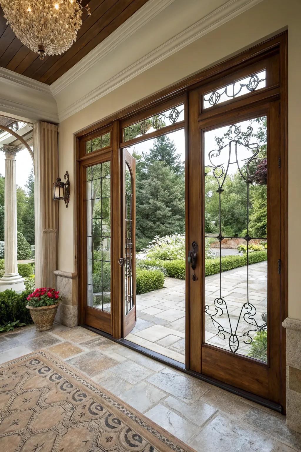 Double door entrances make a grand statement for your patio.